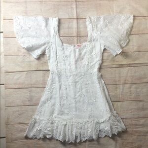 NWT Showpo Fancy A Spritz mini dress in white embroidery